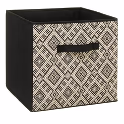 5five - panier tissu 31x31cm mix n modul motif noir et blanc