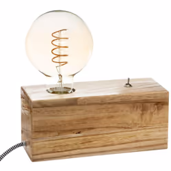 Socle Ampoule en Bois Beige - ATMOSPHERA