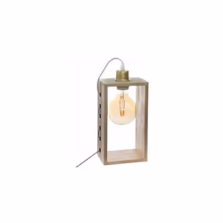 Lampe à poser en bois, Iwata, H 28 cm. Vous apprécierez le style "usine rétro" de cette lampe rectangulaire "Iwata" en bois.  ...