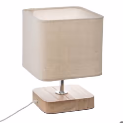 Lampe à poser en bois Toxey H. 21 cm Beige - Atmosphera