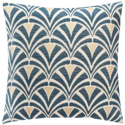 Housse de coussin géométrique en chenille Bleu 40x40 cm