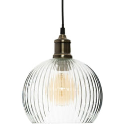 Atmosphera - Suspension lumineuse en verre - Laye - d 20 cm - Transparent - Livraison gratuite