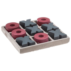 Jeu de Société en Ciment  Morpion  15cm Gris
