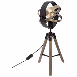 Lampe à poser Fibi de marque Atmosphera. En bois et métal avec le style Atmosphera, votre intérieur ne sera plus le même. Tré ...