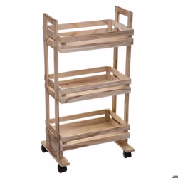 5five - desserte à roulettes 3 étages en bois cagette