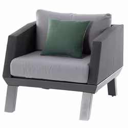 Fauteuil de salon de jardin Axiome graphite en aluminium traité époxy - Hespéride - Gris