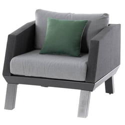 Fauteuil de salon de jardin Axiome graphite en aluminium traité époxy - Hespéride - Gris