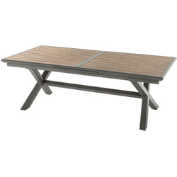 Table de jardin extensible Axiome effet bois honey & praline 10 places en aluminium traité époxy - Hespéride