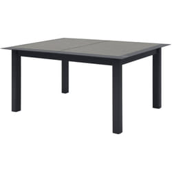 Table de jardin extensible Allure effet bois muscade & graphite 10 places en aluminium traité époxy - Hespéride
