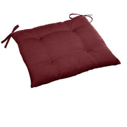 Galette de chaise carrée 4 points Korai bordeaux 40x40x4cm en polyester - Hespéride