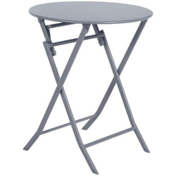 Hesperide - Table de jardin pliante ronde Greensboro gris quartz 2 places en acier traité époxy - Hespéride