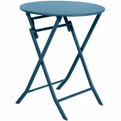 Idéale pour savourer un café au soleil en duo, la table de jardin pliante ronde "GREENSBORO" Hespéride est un indispensable p ...
