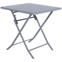 Hesperide - Table de jardin pliante carrée Greensboro gris quartz 2 places en acier traité époxy - Hespéride
