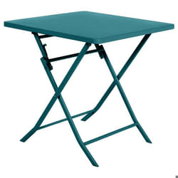 Table de jardin carrée Greensboro 70 x 70 cm Bleu Canard - Hespéride