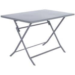 Hesperide - Table de jardin pliante rectangulaire Greensboro gris quartz 4 places en acier traité époxy - Hespéride