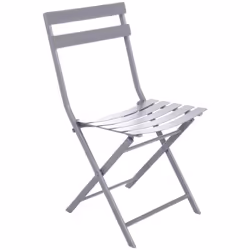 Chaise de jardin pliante Greensboro gris quartz en acier traité époxy - Hespéride