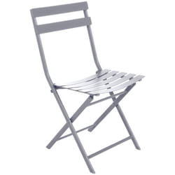 Chaise de jardin pliante Greensboro gris quartz en acier traité époxy - Hespéride