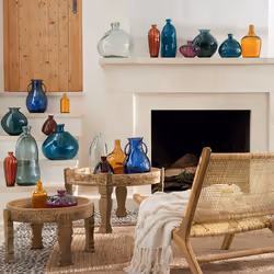 Vase Bouteille Verre Recyclé Kaki