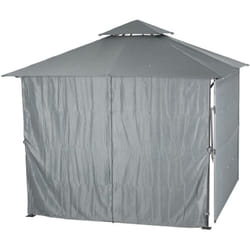 Rideaux pour tonnelle Amalya ardoise 3x3m en polyester - Hespéride