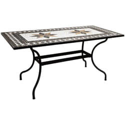 Table à manger rectangulaire Kipos mosaïque noir L160cm Atmosphera créateur d'intérieur