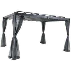Hesperide - Moustiquaire pour pergola Belize à lattes 3x3,8m ardoise en polyester - Hespéride