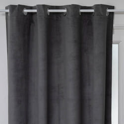 Rideau occultant Otto velours gris 140x260cm - Atmosphera créateur d'intérieur