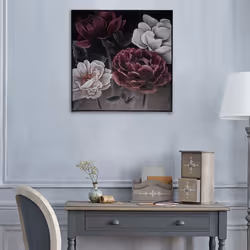 Toile Peinture avec Cadre Fleurs