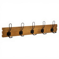 Atmosphera Patère murale 5 crochets en bois Raoul 64 cm pour l'organisation de la maison et rangement entrée