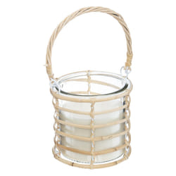 Bougie parfumée citron vert rotin 430 g beige