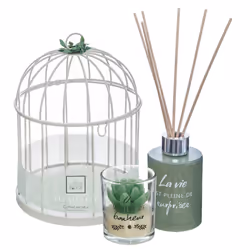 Cage Et Diff Et Bougie Lola, Vert Pâle