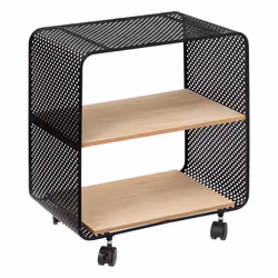 Étagère à roulettes - 5five - 2 cases - Noir - Métal - MDF