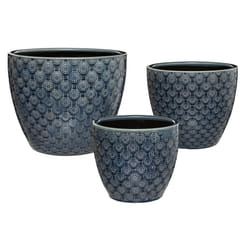 Set Céramique Fleur Bleu x 3