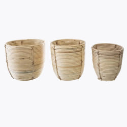 Atmosphera Set de 3 Pots - Rotin