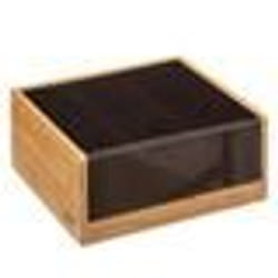 Boîte à thé - 5five - 6 compartiments - Bambou - Noir - Rectangulaire
