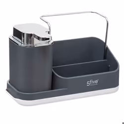 Organiseur évier - FIVE - Néo - 300ml - Gris - 2 bacs avec bec verseur