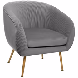 Description générale Ce fauteuil en velours gris plissé de la marque Atmosphera allie confort et élégance. Il est parfait pou ...