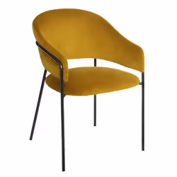 Description générale Ce fauteuil en velours coloris moutarde de la marque Atmosphera allie confort et élégance. Sa structure  ...