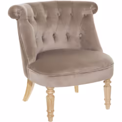 Description générale Ce superbe fauteuil crapaud en velours taupe apportera une touche de charme à votre intérieur. Avec son  ...