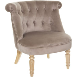 Fauteuil sixtine en velours - Taupe - l 68 x h 70 cm - Livraison gratuite