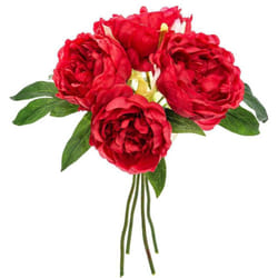 Bouquet artificiel - ATMOSPHERA - 4 Pivoines Prune - H 30 cm - Collection Poésie à langlaise - Entretien facile