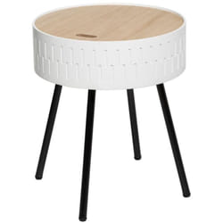 Atmosphera - Table d appoint coffre Shiro blanc D39cm créateur d'intérieur