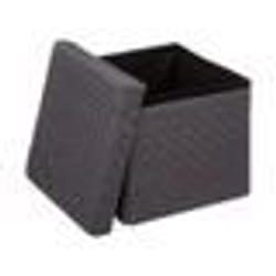 Pouf et Coffre de rangement en velours gris foncé - FIVE - 31 x 31 cm - Contemporain et design - Intérieur