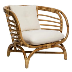 Atmosphera Fauteuil Rotin Farah - Blanc