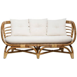 Canapé Farah 2 places rotin tissu blanc Atmosphera créateur d'intérieur