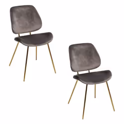 Lot De 2 Chaises Velours Slow Grises Atmosphera Ces chaises de repas Slow en velours grises sont dotée d'une assise confortab ...