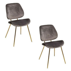 Lot De 2 Chaises Velours Slow Grises Atmosphera