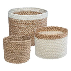 Panier Jute Herbier Marin Blanc x 3 Beige/blanc - ATMOSPHERA