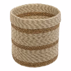 Paniers Jute Rayure Blanc x4