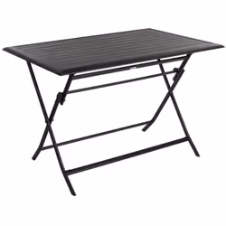 Table de jardin pliante rectangulaire Azua graphite 4 places en aluminium traité époxy - Hespéride
