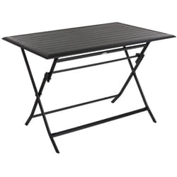 Table de jardin pliante rectangulaire Azua graphite 4 places en aluminium traité époxy - Hespéride